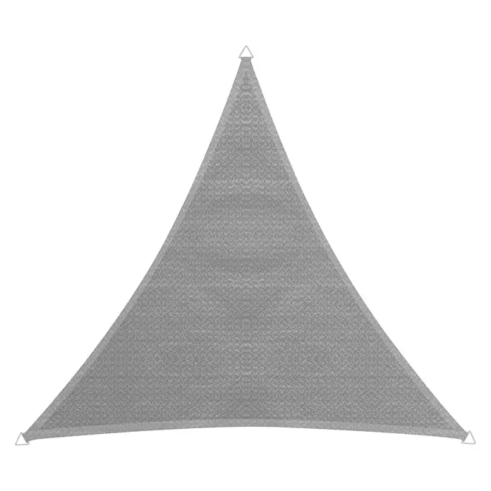 Windhager Sonnensegel Capri - L x B: 5 x 5 m, Grau, Dreieckig - Dreieckiges Sonnensegel in Grau mit Befestigungspunkten. Ideal für Schatten und UV-Schutz im Freien.