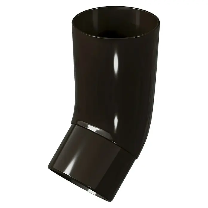 Marley Fallrohrbogen - Nennweite: 53 mm, 45 °, Kunststoff, Braun - Glänzender, brauner Fallrohrbogen. Ideal für die Installation eines neuen oder die Reparatur eines bestehenden Regenrinnensystems.