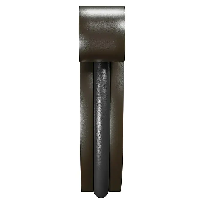 Marley Rinnenendstück - Nennweite: 100 mm, Kunststoff, Braun, Universal - Nahaufnahme einer eleganten braunen Wandleuchte mit einem zylindrischen schwarzen Lampenschirm für stimmungsvolle Beleuchtung.