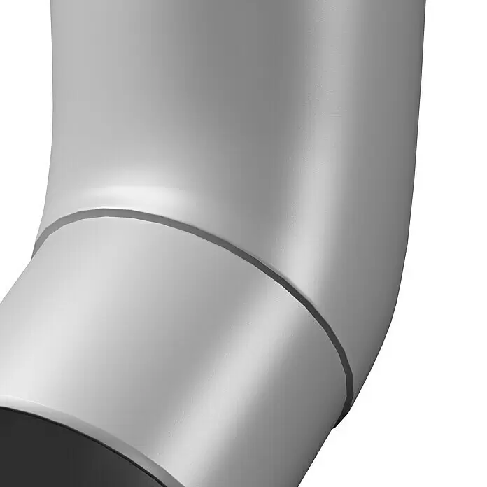 Marley Fallrohrbogen - Nennweite: 75 mm, Winkel: 45 °, Kunststoff, Grau - Graues, texturiertes Rohrbogenstück zur Rohrverbindung.