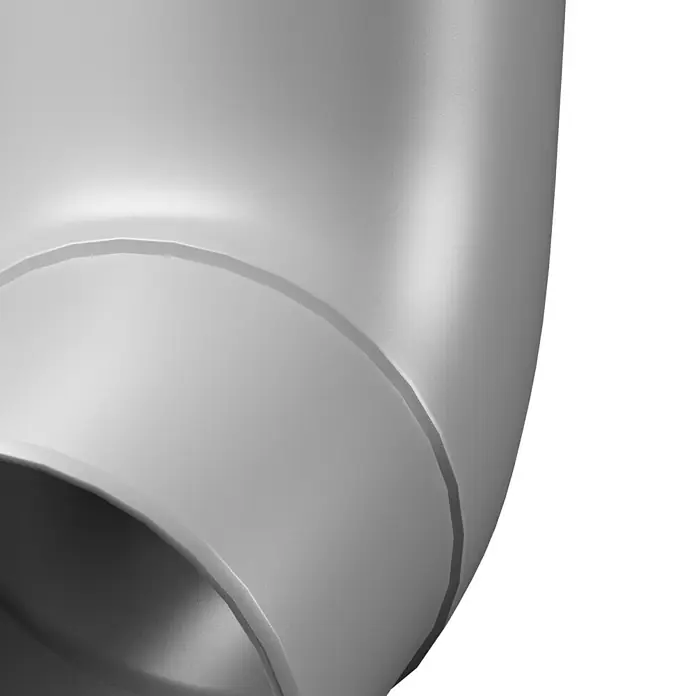 Marley Fallrohrbogen - Nennweite: 75 mm, Winkel: 67 °, Kunststoff, Grau - Nahaufnahme eines weißen Rohrbogens, der sich ideal für Sanitär- und Bauprojekte eignet. Robust und langlebig.