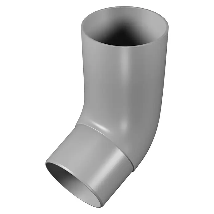 Marley Fallrohrbogen - Nennweite: 105 mm, Winkel: 67 °, Kunststoff, Grau - Grauer PVC-Rohrbogen mit glatter Oberfläche und präziser Verbindung, ideal für Abwasserleitungen und Entwässerungssysteme.