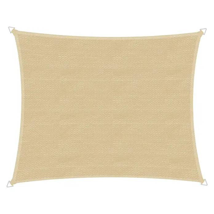 Windhager Sonnensegel Capri - L x B: 3 x 4 m, Champagner, Rechteckig - Beiges Sonnensegel mit D-Ring-Befestigungen an allen vier Ecken, ideal für Garten, Terrasse oder Balkon.