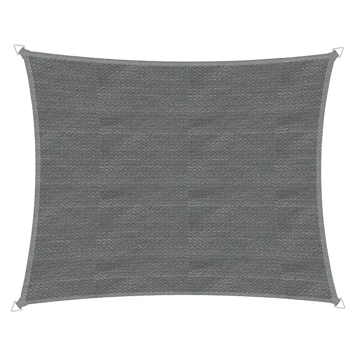 Windhager Sonnensegel Capri - L x B: 3 x 4 m, Grau, Rechteckig - Graues Sonnensegel mit Befestigungspunkten an jeder Ecke, ideal für Schatten im Garten oder auf der Terrasse.
