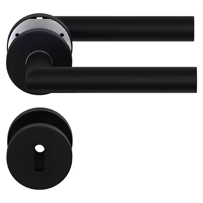 Diamond Doors Modern Drückergarnitur L-Form - Stärke Tür: 38 mm - 45 mm, Edelstahl, L-Form, Buntbart