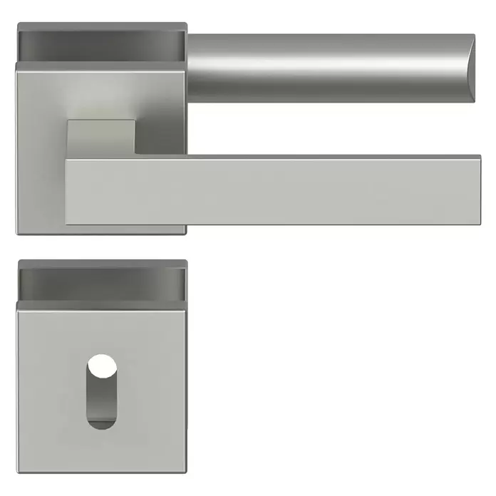 Diamond Doors Creative Zimmertürgarnitur Savannah - Stärke Tür: 40 mm - 45 mm, Samtgrau, Buntbart