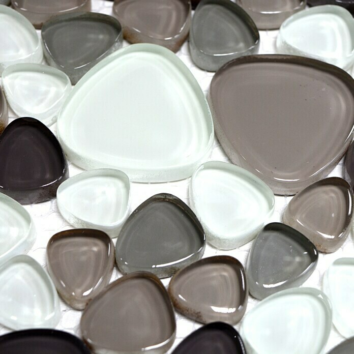 Mosaikfliese Kiesel Crystal Mix XCM PG66 (29,9 x 29,9 cm, Braun/Beige/Weiß, Glänzend)