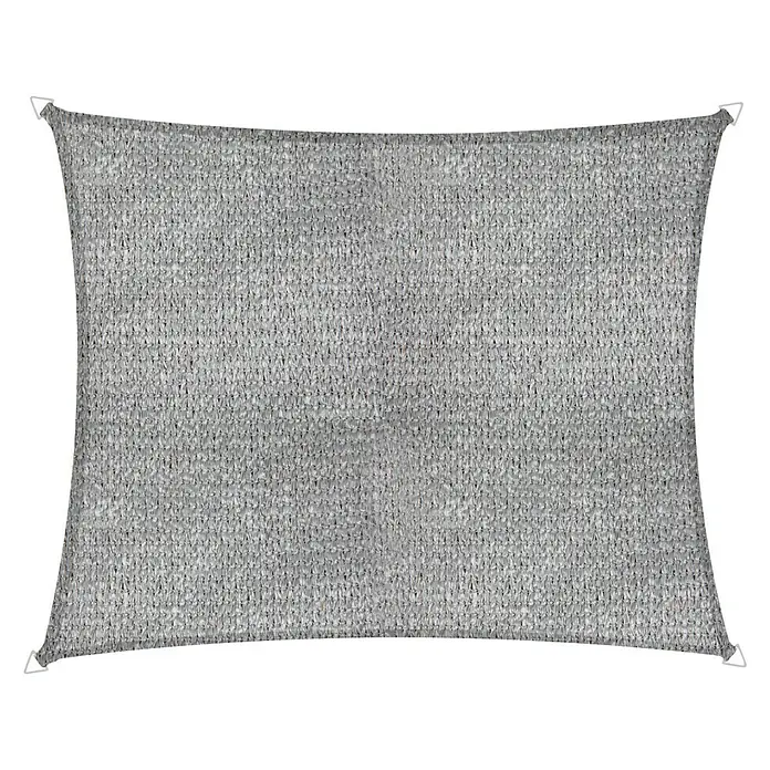 Windhager Sonnensegel Elba - L x B: 3,6 x 2,6 m, Grau - Rechteckiges graues Sonnensegel mit vier Ecken, ideal für Garten oder Terrasse. Schützt vor Sonne und Hitze, atmungsaktiv.
