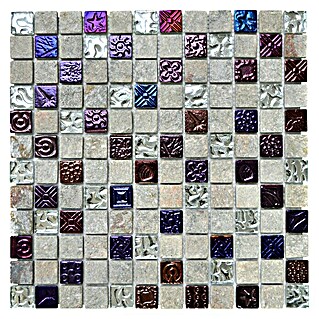 Mozaïektegel Quadrat Crystal Mix XCM CR37 (29,8 x 29,8 cm, Grijs, Mat)
