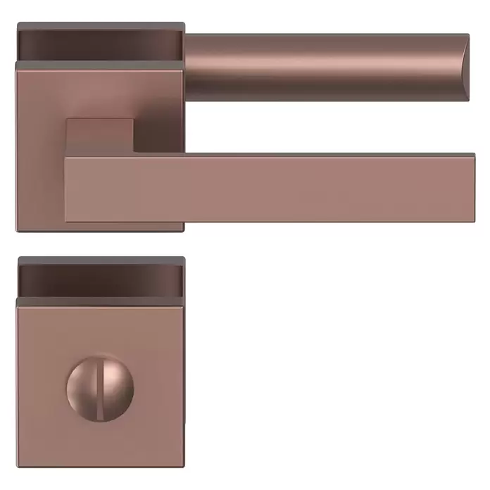 Diamond Doors Creative Zimmertürgarnitur WC Savannah - Stärke Tür: 40 mm - 45 mm, Kupfer, Schlitzkopf/Olive