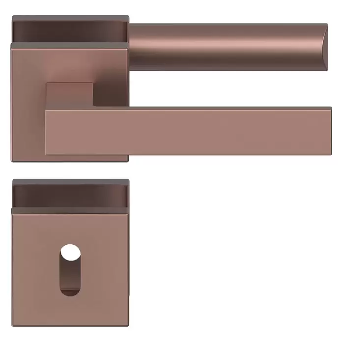 Diamond Doors Creative Zimmertürgarnitur Savannah - Stärke Tür: 40 mm - 45 mm, Kupfer, Buntbart