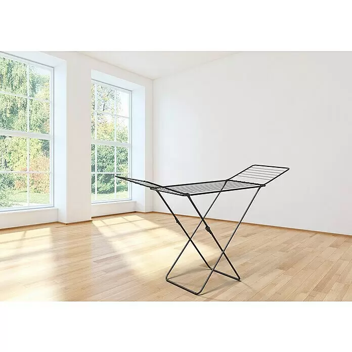 Gimi Flügel-Wäscheständer Glory - Länge Wäscheleine: 18 m, L x B x H: 180 x 55 x 93 cm, Anthrazit - Stimmungsaufnahme