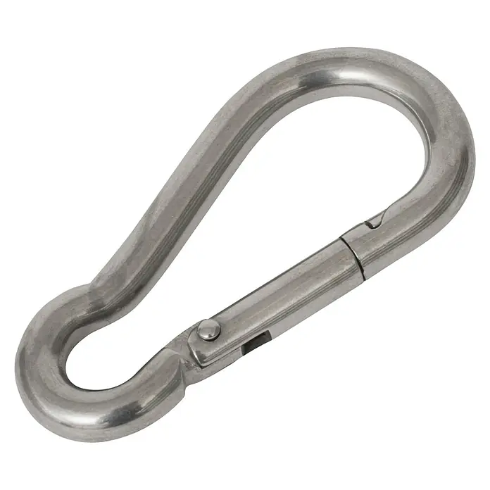 Windhager Karabinerhaken - Geeignet für: Sonnensegel, Edelstahl, Silber - Silberner Karabinerhaken mit Schnappverschluss, ein vielseitiges und zuverlässiges Zubehör für verschiedene Anwendungen.