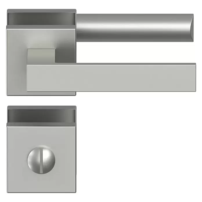 Diamond Doors Creative Zimmertürgarnitur WC Savannah - Stärke Tür: 40 mm - 45 mm, Samtgrau, Schlitzkopf/Olive