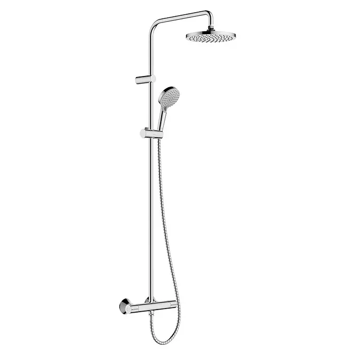 Hansgrohe Vernis Blend Duschsystem 200 - Durchflussmenge: 15,2 l/min, Chrom - Duschsystem mit Kopf- und Handbrause in Chromoptik für ein luxuriöses Duscherlebnis. Modernes Design und hohe Funktionalität vereint.