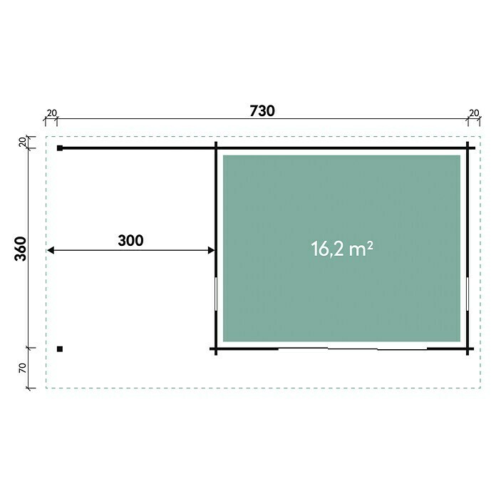 Wolff Finnhaus Gartenhaus Trondheim 70-D (Außenmaß Inkl. Dachüberstand ...