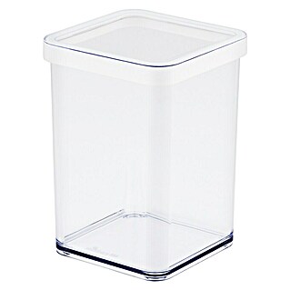 Rotho Recipiente de almacenaje Loft (L x An x Al: 10 x 10 x 14,2 cm, Plástico, Blanco/Transparente)