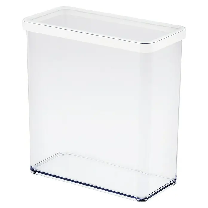 Rotho Vorratsdose Loft - L x B x H: 20 x 10 x 21,4 cm, Kunststoff, Transparent - Klarsichtbehälter mit weißem Deckel, ideal für die Organisation in Küche oder Büro. Praktisch und stilvoll.