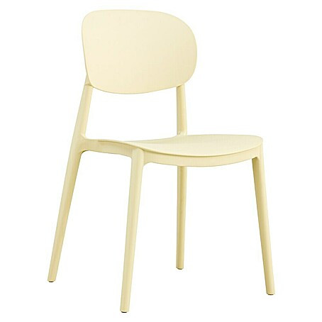 Silla de jardín Tatum (L x An x Al: 50 x 46 x 80 cm, Beige, Polipropileno, Apilable)