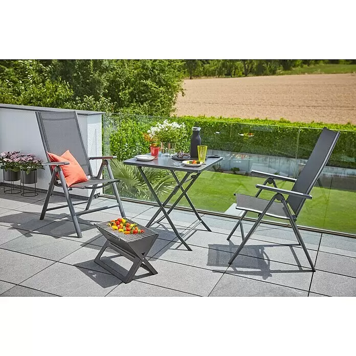 Sunfun Maja Slim Garten-Positionssessel - Aluminium/Textilene, Rückenlehne verstellbar, Anthrazit, B x T x H: 67 x 58 x 110 cm - Stimmungsaufnahme