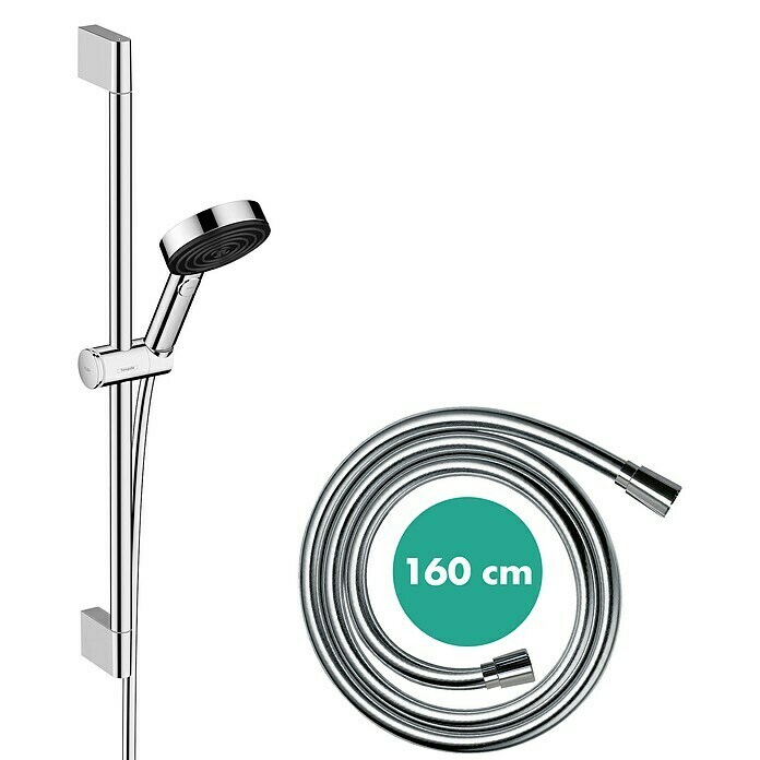 Hansgrohe Pulsify Select S Brausegarnitur 105 (Lochabstand: 62,5 cm, Art Strahl: PowderRain, IntenseRain, Massagestrahl, Chrom) | BAUHAUS