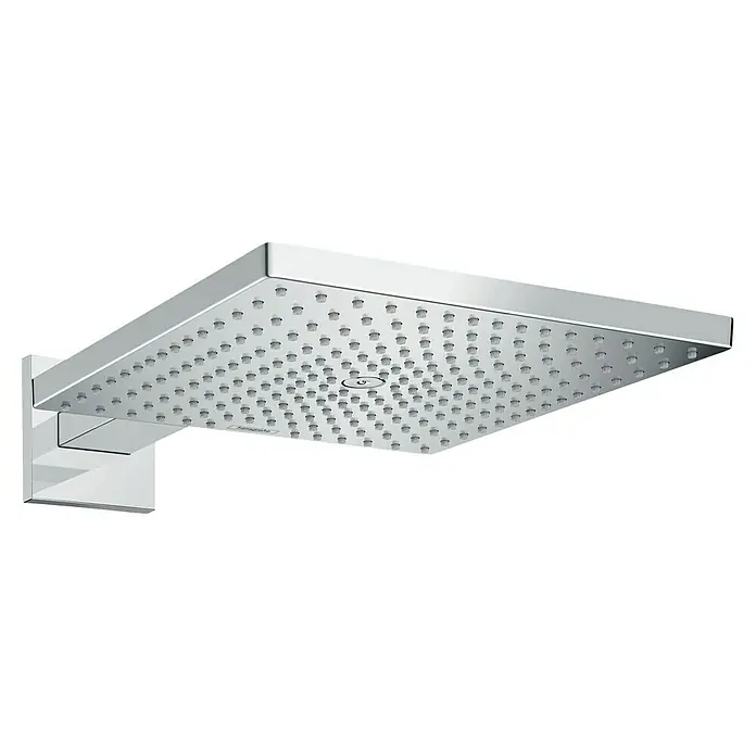 Hansgrohe Kopfbrause 300 1J Eco Smart - 30 x 30 cm, 7,4 l/min, Wandmontage, Chrom - Quadratischer Hansgrohe Duschkopf zur Montage an der Wand, mit vielen kleinen Wasserdüsen für ein entspannendes Duscherlebnis.