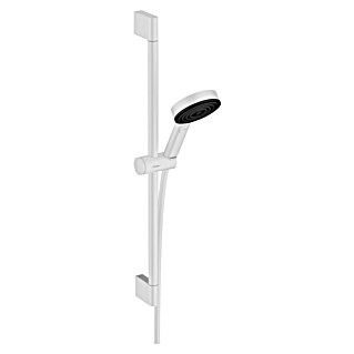 Hansgrohe Pulsify Select S Conjunto de ducha 105 (Distancia entre orificios: 62,5 cm, Tipos de chorro: PowderRain, IntenseRain y masaje, Blanco, Función de ahorro de agua)