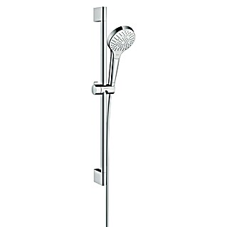 Hansgrohe Croma Select S Conjunto de ducha (Distancia entre orificios: 62,5 cm, Cromo y blanco, Función de ahorro de agua)