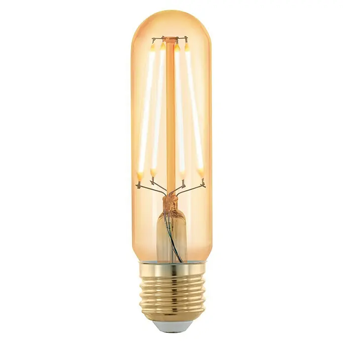 Eglo Bombilla LED GA - E27, Intensidad regulable, Amarillo, 320 lm, 4 W, Cápsula - Esta bombilla vintage con su luz cálida y filamento decorativo es un verdadero reclamo visual. Perfecto para crear una iluminación ambiental.