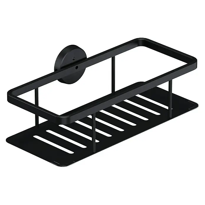 Camargue Paris Black Cesta de baño - Negro - Estante de ducha negro para montaje en pared. Ideal para accesorios de baño con un diseño minimalista y moderno.