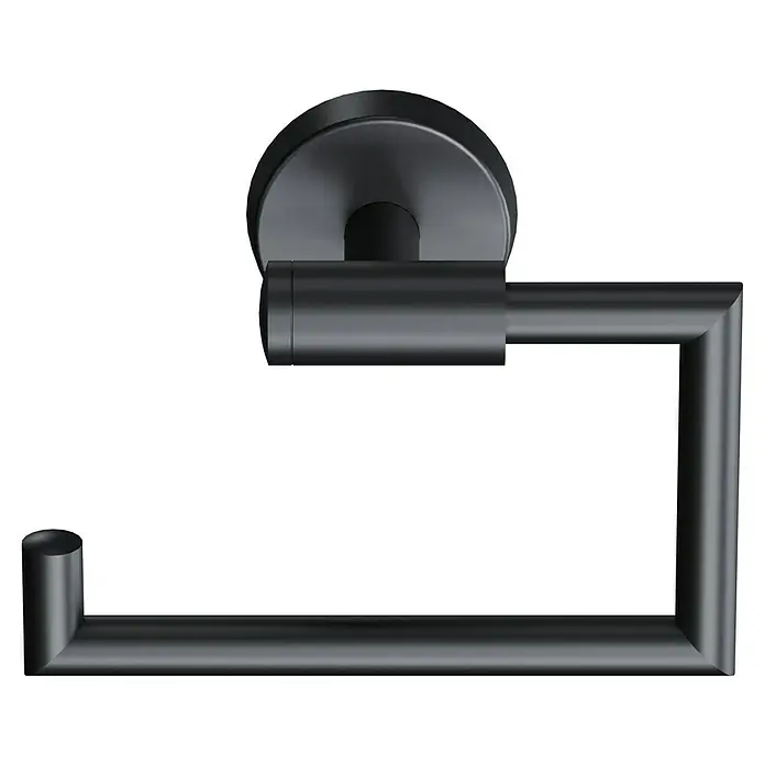 BAUHAUS Toilettenpapierhalter Black - Ohne Deckel, Stahl, Pulverbeschichtet - Dunkler Toilettenpapierhalter zur Wandmontage. Eine stilvolle und minimalistische Lösung für jedes Badezimmer.