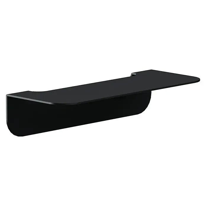 Camargue Antwerpen Ablage - Breite: 25 cm, Schwarz, Matt - Schwarzes Regal mit abgerundeten Kanten und minimalistischem Design, ideal für moderne Innenräume und zur Wandmontage für zusätzlichen Stauraum.