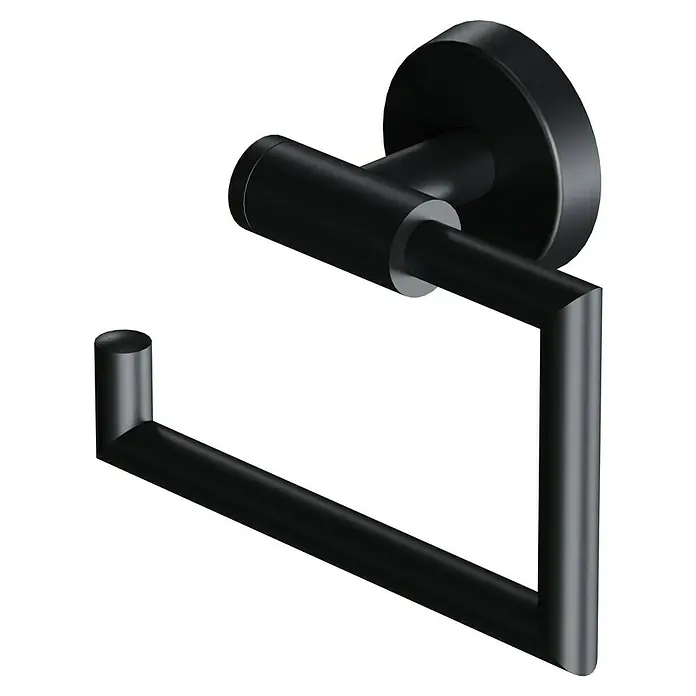 BAUHAUS Toilettenpapierhalter Black - Ohne Deckel, Stahl, Pulverbeschichtet - Elegante, mattschwarze Toilettenpapierhalterung. Minimalistisches Design für moderne Badezimmer, sorgt für stilvolle Funktionalität.