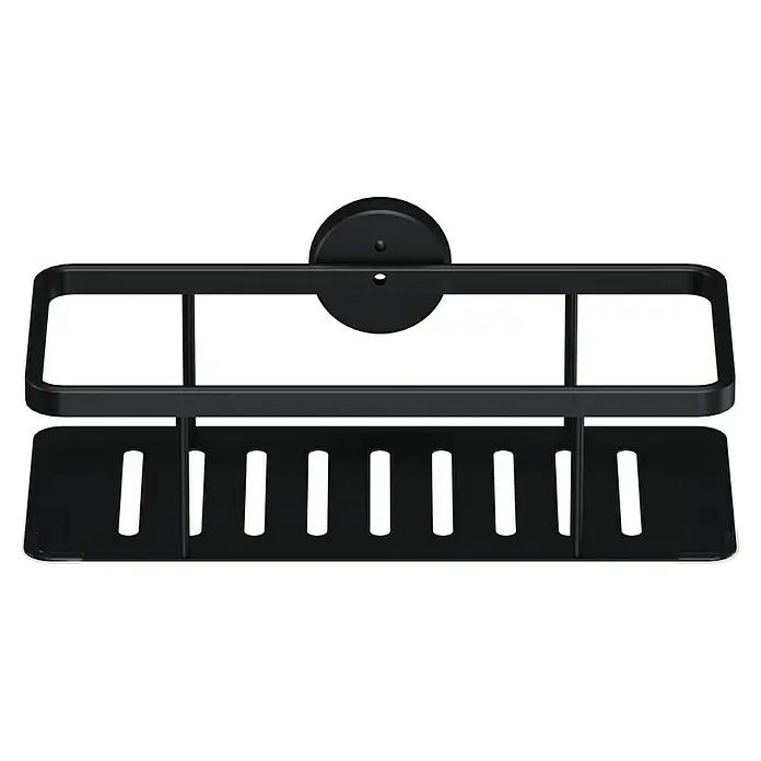 Camargue Paris Black Cesta de baño - Negro - Estante de ducha negro con ventosa para una fácil instalación sin necesidad de taladrar. Ideal para baño y ducha.