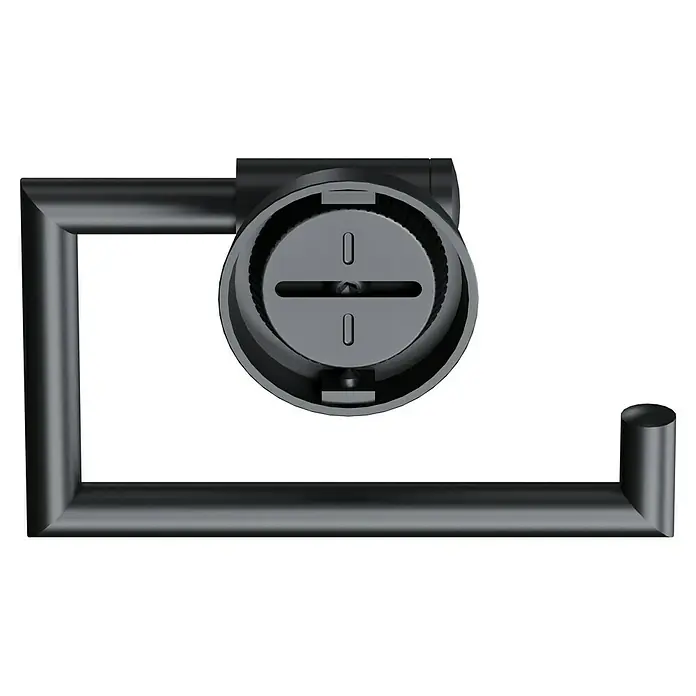BAUHAUS Toilettenpapierhalter Black - Ohne Deckel, Stahl, Pulverbeschichtet - Schwarzer Papierhandtuchhalter für die Wandmontage, minimalistisches Design für stilvolle Badezimmer, robuste Konstruktion.