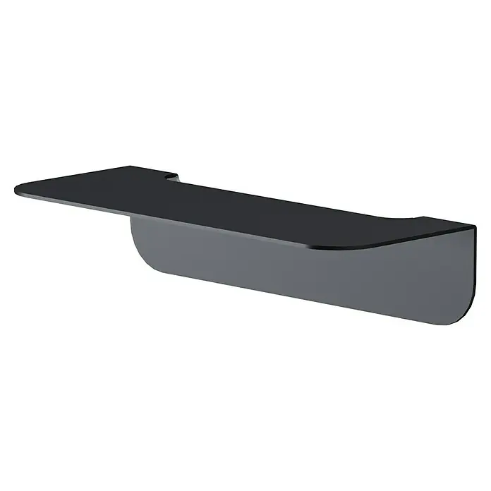Camargue Antwerpen Ablage - Breite: 25 cm, Schwarz, Matt - Wandmontierter Schreibtisch in Schwarz und Grau. Das moderne Design bietet eine platzsparende Lösung für kleine Büros oder Arbeitsbereiche.