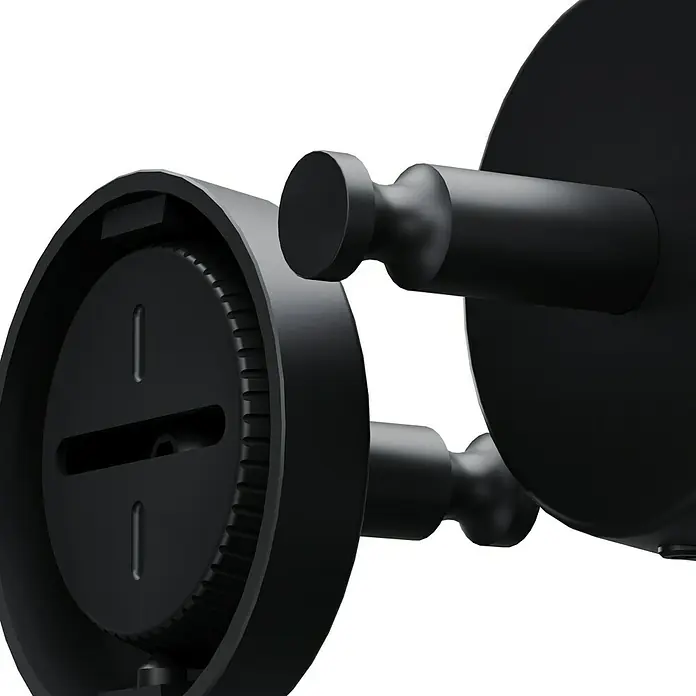 BAUHAUS Handtuchhaken Black - 2 Stk., Stahl, Pulverbeschichtet - Nahaufnahme einer schwarzen Halterung, die ein modernes Design und hochwertige Verarbeitung zeigt.