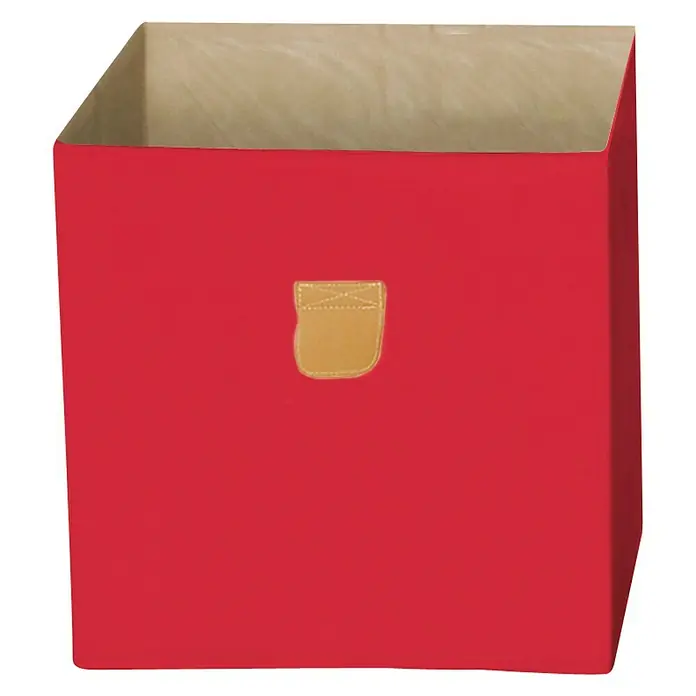 Phönix Aufbewahrungsbox Stor It - L x B x H: 34 x 34 x 34 cm, Kunststoff, Rot - Rote, würfelförmige Aufbewahrungsbox mit beigem Innenraum und einer aufgenähten Tasche mit dekorativer Naht. Ideal für die stilvolle Organisation von Gegenständen.