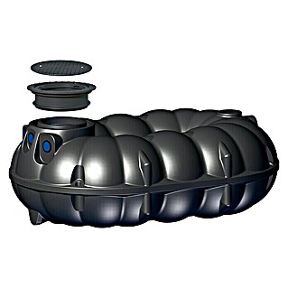 Rewatec Flachtank Neo (Gesamt Fassungsvermögen: 5.000 l, Schwarz, 250 mm hoher Domschacht)