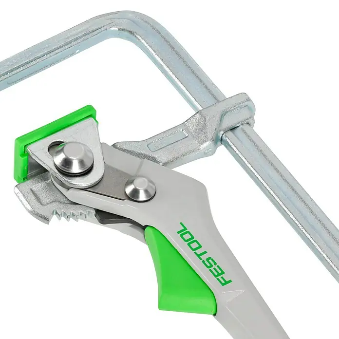 Festool Hebelzwinge FS-HZ 160 - Spannweite: 160 mm - Nahaufnahme einer Festool Hebelzwinge, einem Werkzeug zum sicheren und schnellen Fixieren von Werkstücken. Ideal für präzise Handwerksarbeiten.