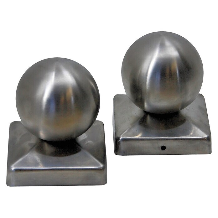 Pfostenkappe Kugel (L x B: 70 x 70 mm, Edelstahl)