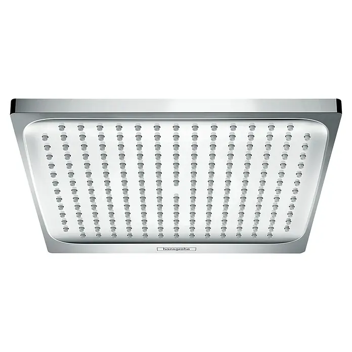 Hansgrohe Crometta Kopfbrause E 240 - 24 x 24 cm, Chrom, 9 l/min - Großer, eckiger Duschkopf von Hansgrohe mit vielen Düsen für ein entspannendes Duscherlebnis. Edles Design für moderne Badezimmer.