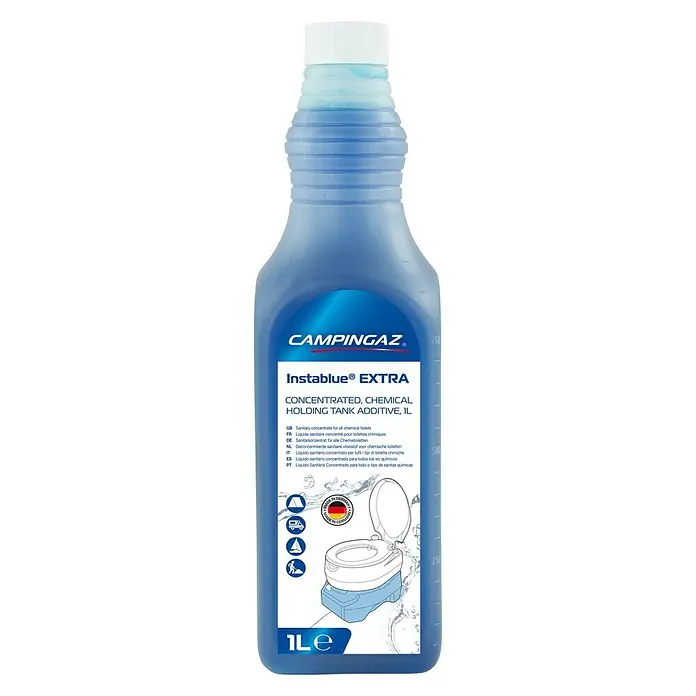 Campingaz Chemietoiletten Zusatz Instablue Extra - 1 l - Campingaz Instablue Extra, ein konzentrierter, chemischer Zusatz für Fäkalientanks, 1L für Sanitäranlagen, sorgt für Hygiene und Frische.