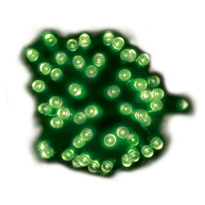 Guirnalda luminosa solar - Largo: 6,4 mm, LED - Luces LED verdes brillantes, perfectas para decoraciones festivas interiores y exteriores, creando un ambiente acogedor y ambiental.