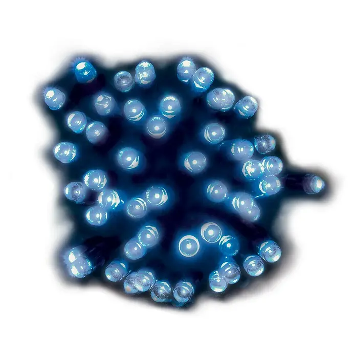 Guirnalda luminosa solar - Largo: 6,4 mm, LED - Guirnalda de luces LED azules, ideal para decoraciones festivas, proporciona iluminación ambiental para interiores y exteriores.