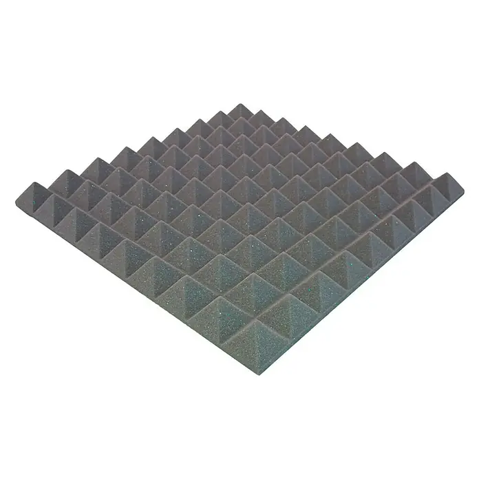Chova Placa absorbente acústica Pirámide - 45 x 45 x 4,3 cm, Espuma de PU, Autoadhesivo - Panel acústico piramidal fonoabsorbente para reducir el ruido y mejorar la calidad del sonido en estudios o cines en casa.