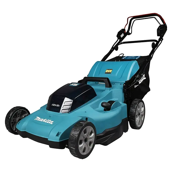 Makita LXT 18V Akku-Rasenmäher DLM539PT2 - 36 V, 2 Akkus, 5 Ah, Schnittbreite: 53,4 cm - Makita Akku-Rasenmäher für den perfekten Rasenschnitt. Leistungsstark und zuverlässig für jeden Garten.