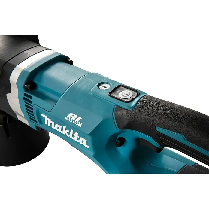 Makita LXT 18V Akku-Erdbohrer DDG460ZX7 - 36 V, Li-Ionen, Ohne Akku - Nahaufnahme eines Makita-Winkelschleifers mit BL-Motor, der ergonomisches Design und robuste Bauweise für professionelle Anwendungen zeigt.