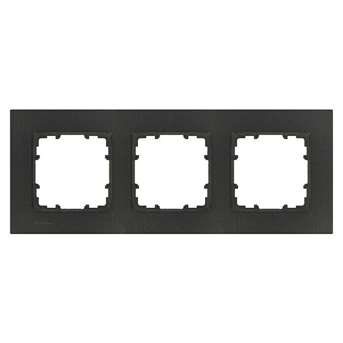Siemens DELTA Mega Abdeckrahmen Design (Carbon Metallic, Ausführung Schalterprogramm: 3-fach, Kunststoff)