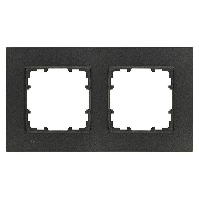 Siemens DELTA Mega Abdeckrahmen Design (Carbon Metallic, Ausführung Schalterprogramm: 2-fach, Kunststoff)